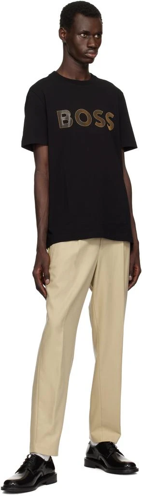 Hugo Boss Black Stretch-Cotton Large Logo T-shirt 4