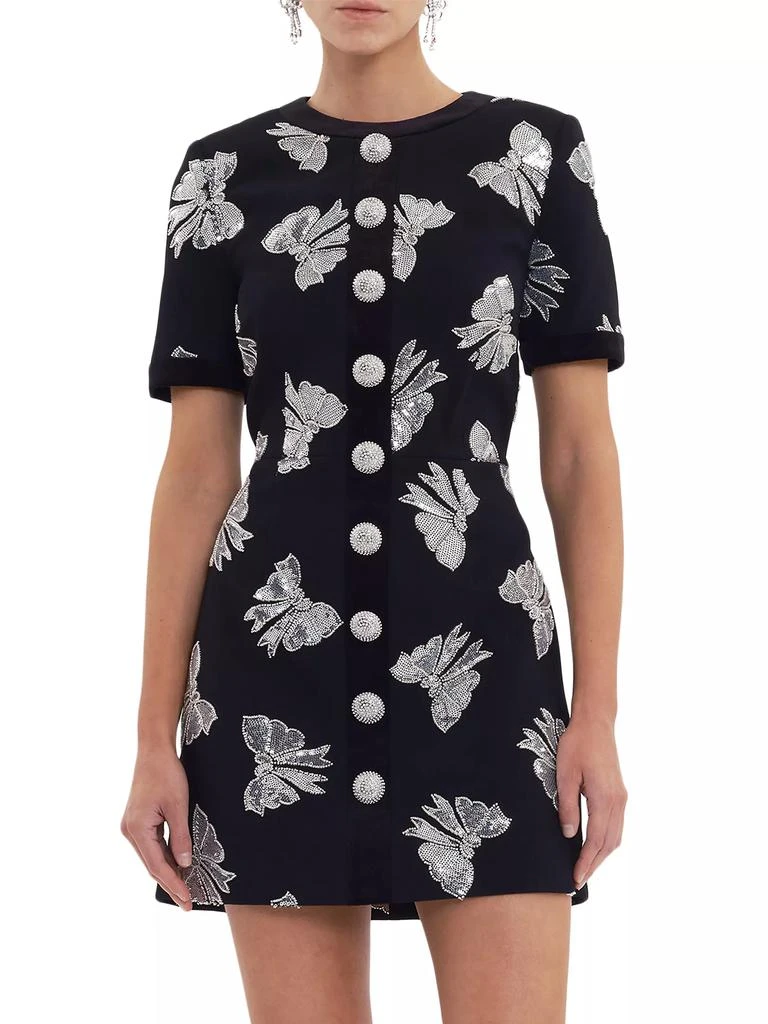 REBECCA VALLANCE Nicky Hilton x Rebecca Vallance Valor Bow Appliqué Minidress 3