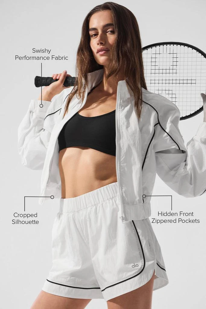 Alo Motivate Full-Zip Track Jacket - White/Black 2