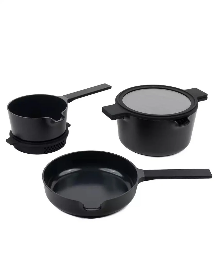ALVA Neat Nested Nonstick Ceramic Cookware Set 5-Piece - Easy to Clean, Oven Safe and Made without PFAS, PFOA 
PTFE