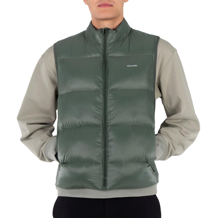HOLZWEILER Men's Dark Green Shiny Daff Down Vest