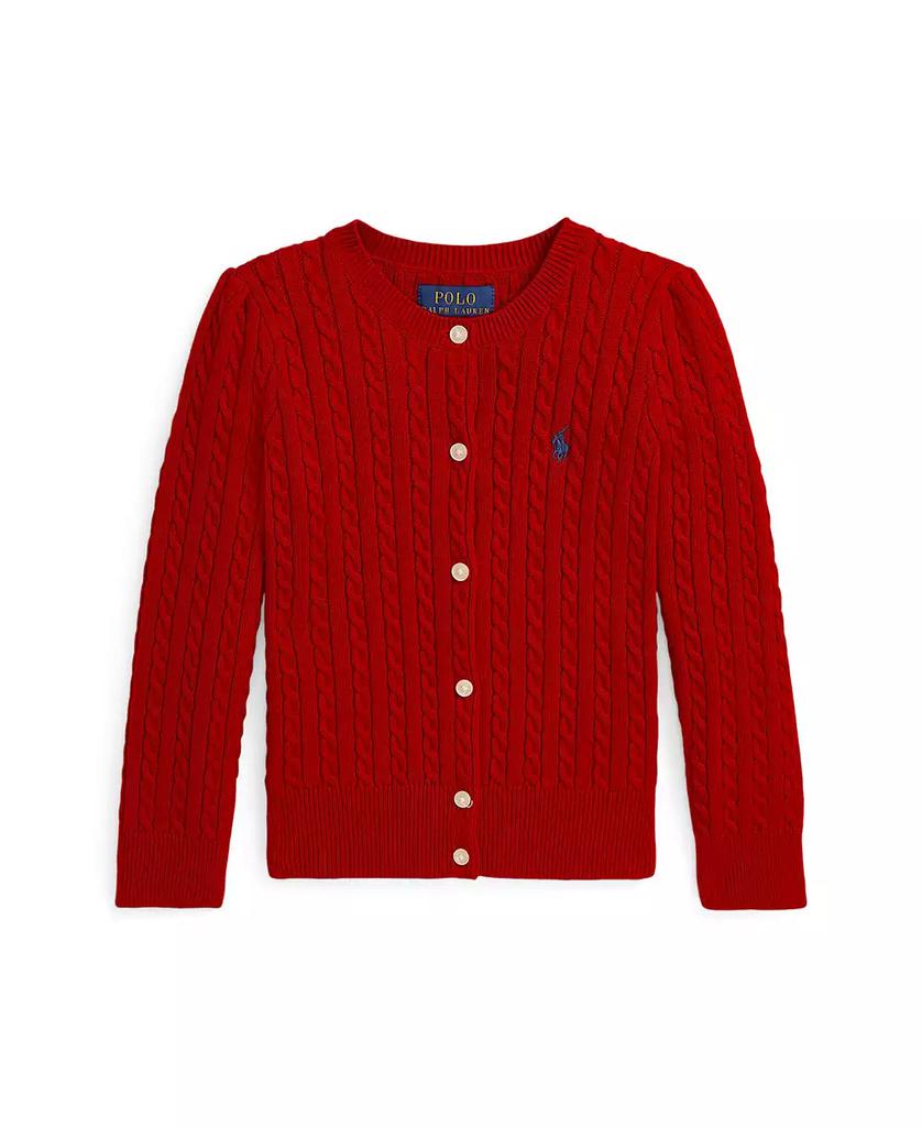 Ralph Lauren Girls 2T-6X Mini-Cable Cotton Cardigan