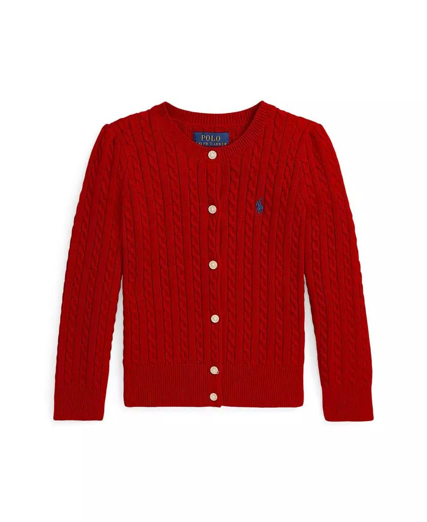 Ralph Lauren Girls 2T-6X Mini-Cable Cotton Cardigan 1