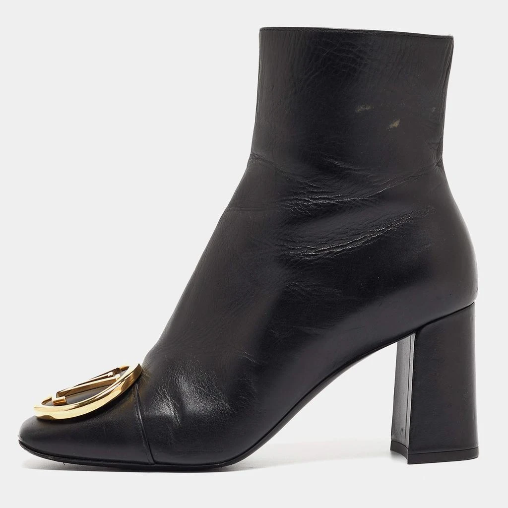 Louis Vuitton Louis Vuitton Black Leather Madeleine Block Heel Ankle Boots Size 37 1