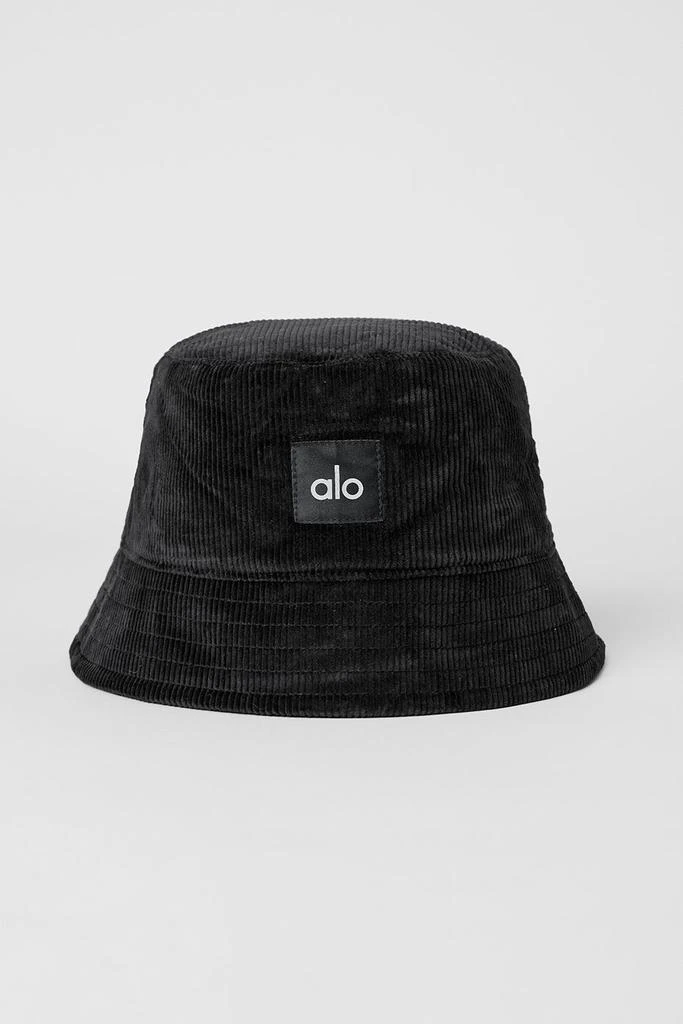 Alo Corduroy Neighborhood Bucket Hat - Black 2