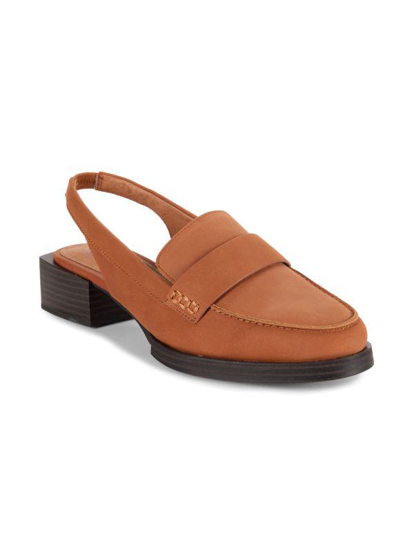 Cecelia New York Oyster Leather Loafer Mules