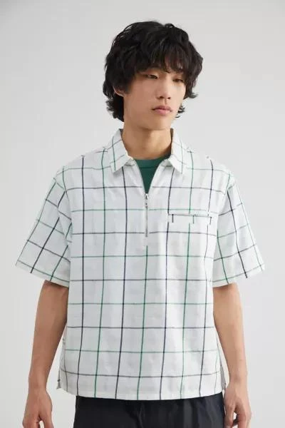 Urban Outfitters UO Shimmer Half Zip Popover Shirt 1