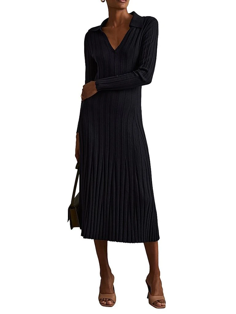 REISS Winnie Rib-Knit Midi-Dress 2
