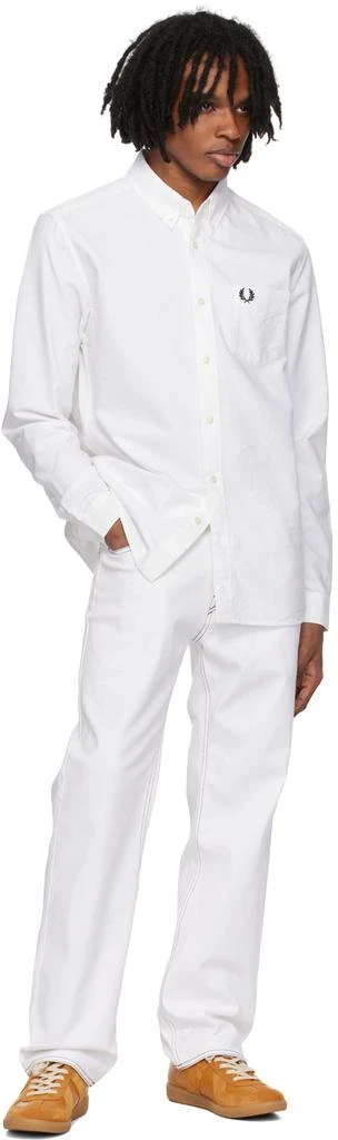 Fred Perry White Embroidered Shirt 4
