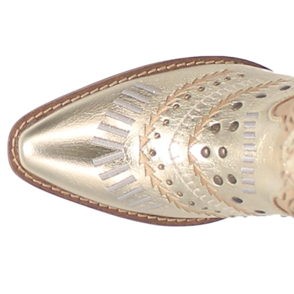 Dingo Gypsy Studded Fringe Metallic Snip Toe Cowboy Boots 4