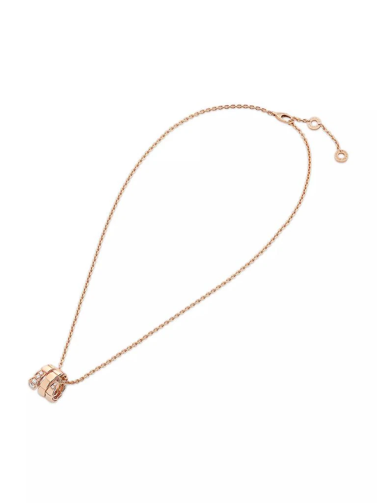 BVLGARI Serpenti Viper 18K Rose Gold &amp; Pavé Diamond Pendant Necklace 3