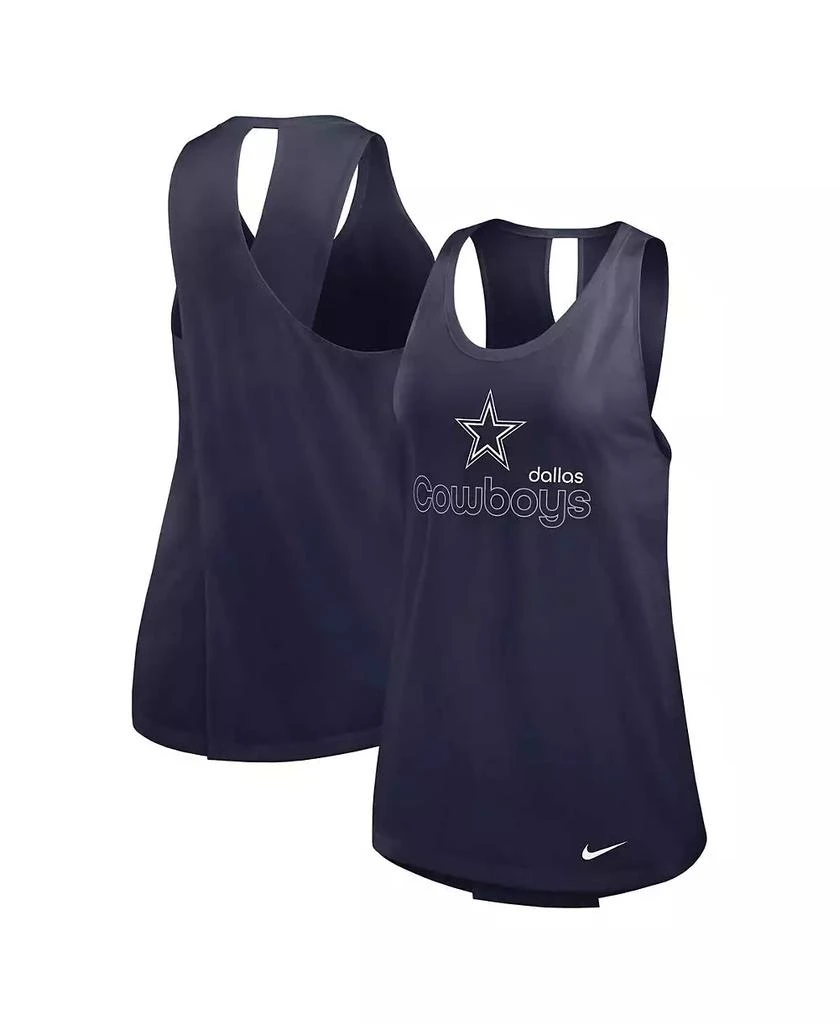 NIKE Women's Navy Dallas Cowboys Performance Tank Top 1