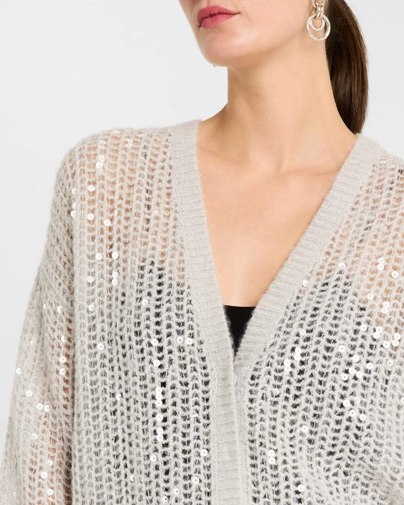 TSE Cashmere Cashmere Open-Weave Sequin Cardigan 5