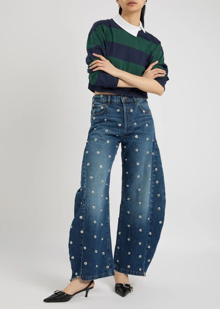 A.W.A.K.E MODE Striped cotton cropped top 4