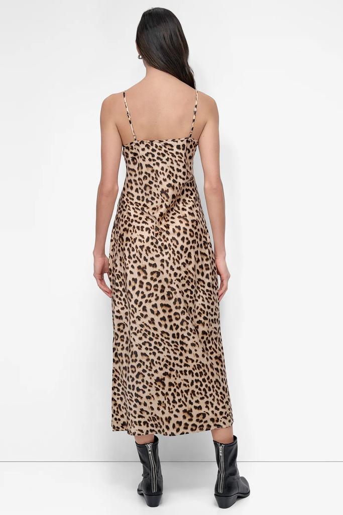 DKNY HIGH-SPLIT MIDI SLIP DRESS