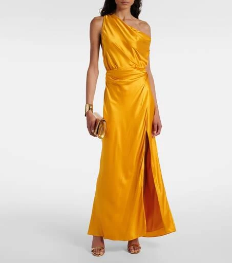 The Sei Draped silk satin wrap gown 2