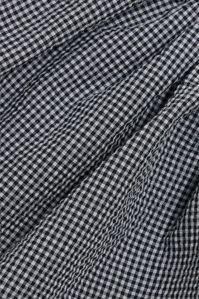IRIS & INK Esme gathered gingham cotton-blend seersucker midi dress 5
