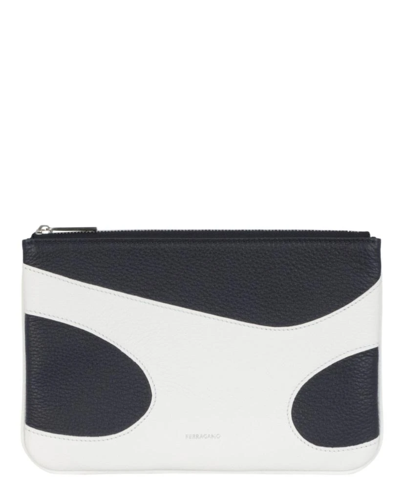 Salvatore Ferragamo Cut-Out Pebbled Leather Phone Pouch