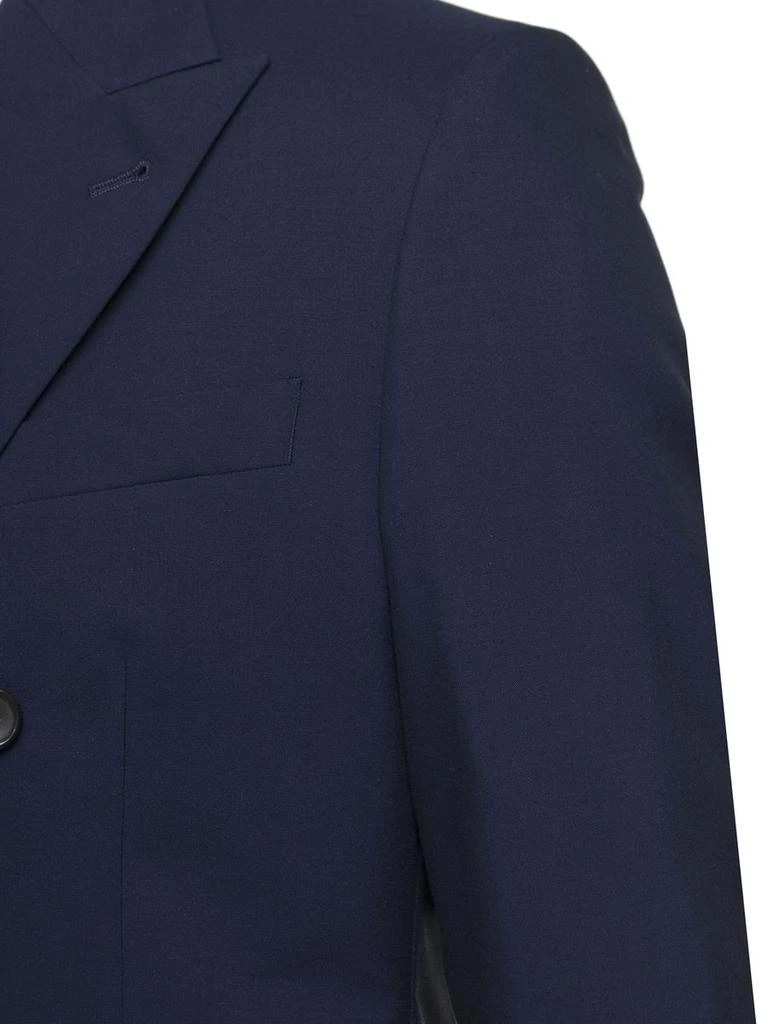 REVERES 1949 Blue Double-Breasted Blazer With Pointed Reverses In Wool And Cotton Blend Man 3