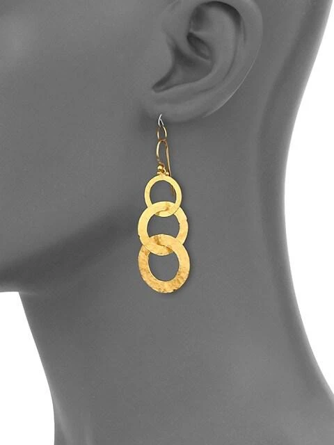 Gurhan Hoopla 24K Yellow Gold Infinity Triple-Drop Earrings 2