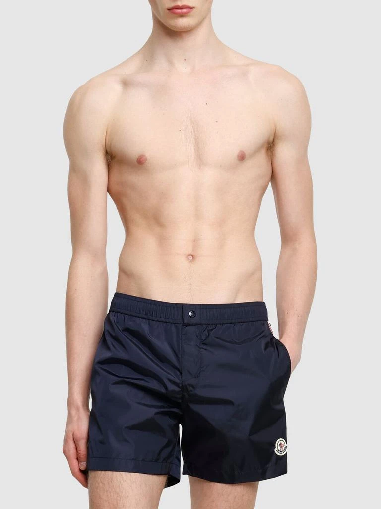 Moncler Tricolour Trimmed Nylon Swim Shorts 1