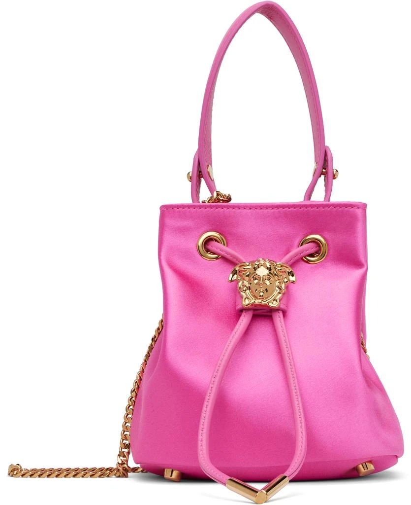 Versace Pink 
La Medusa
 Satin Mini Bucket Bag 1