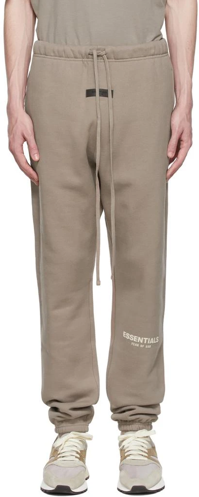 Essentials Taupe Cotton Lounge Pants 1