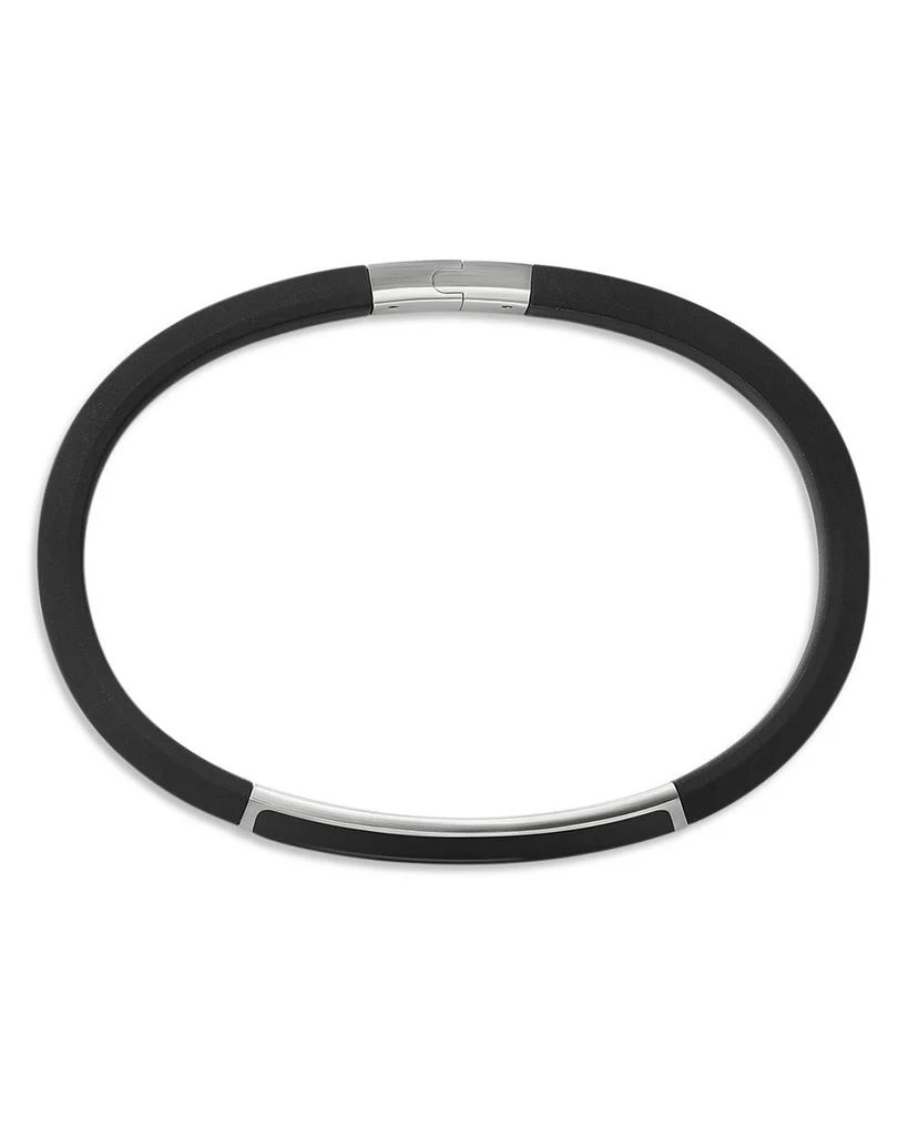 David Yurman Men
s Streamline® ID Bracelet in Black Rubber with Black Onyx and Sterling Silver, 8mm 2