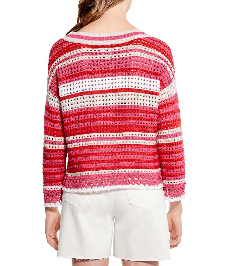 NIC+ZOE Colorful Crochet Sweater