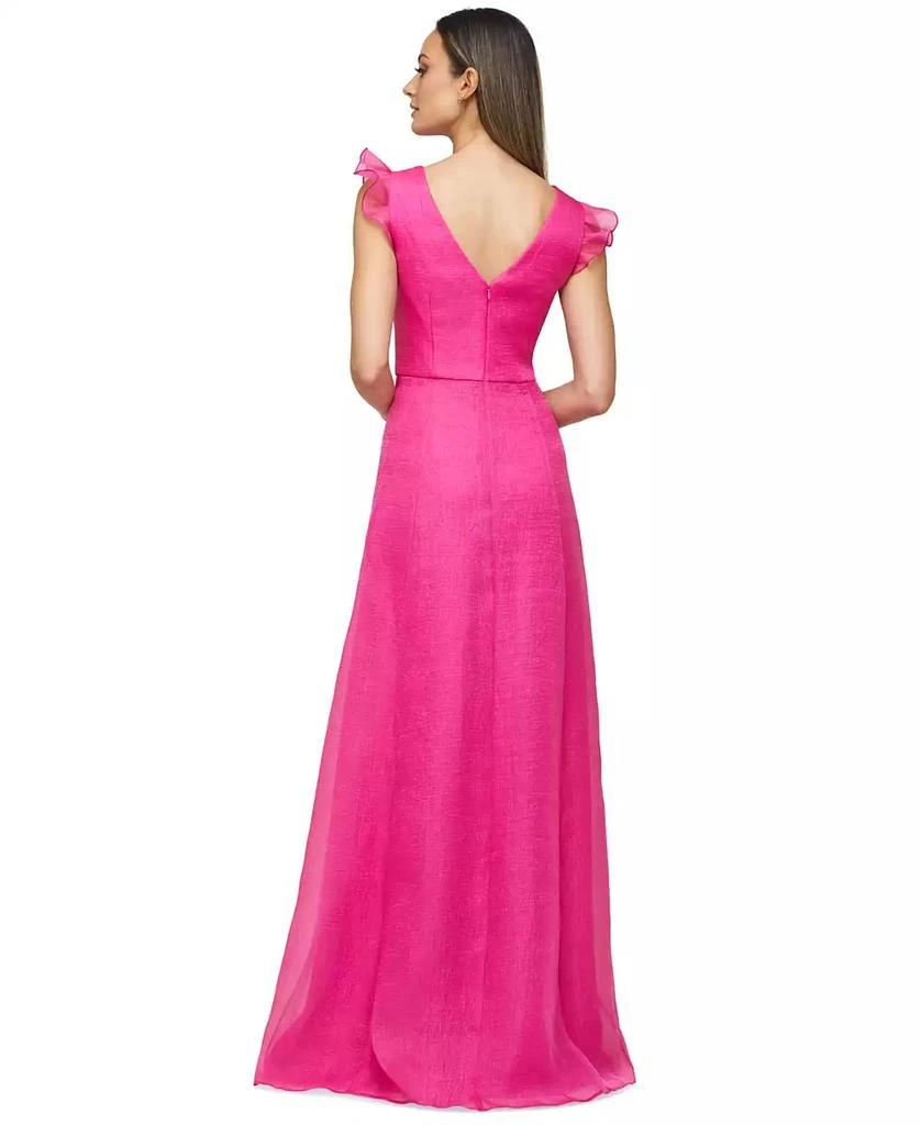 JS Collections Women's Cascading-Ruffle Flutter-Sleeve Gown 2