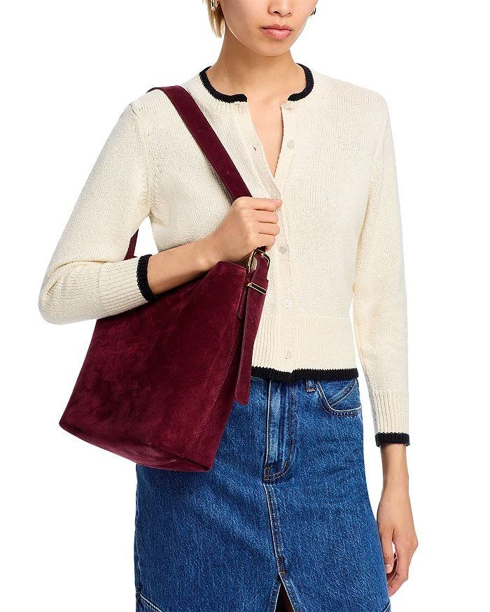 Madewell The Essential Bucket Tote in Suede 2