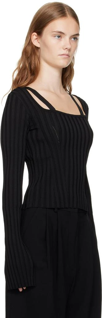 Recto Black Scoop Neck Fitted Sweater 2