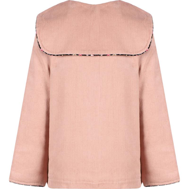 La Faute à Voltaire Sailor collar off season jacket in powder pink corduroy