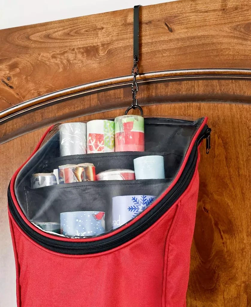 Santa
s Bag Over The Door Hanging Wrapping Paper Storage Container 5