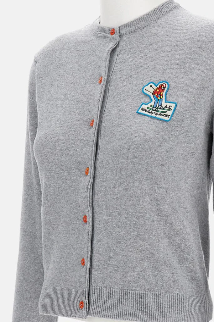 ALESSANDRO ENRIQUEZ Slim Fit Crewneck Cardigan With Ribbed Detailing 3