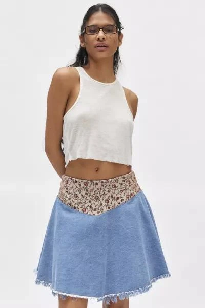 Urban Renewal Urban Renewal Remade Tapestry Yoke Denim Skirt 4