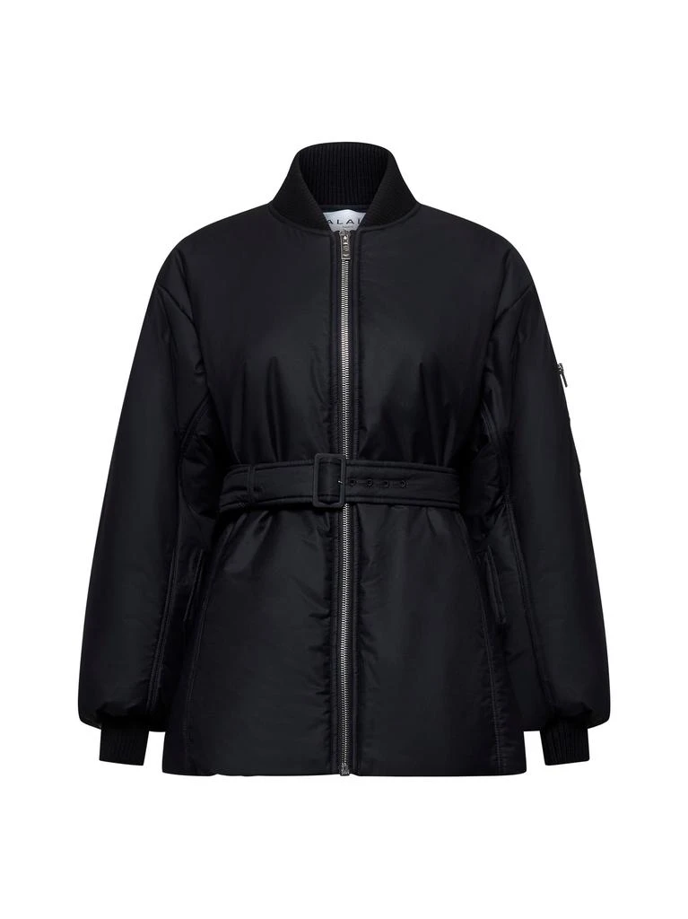 Alaia Black Technical Twill Belted Bomber Jacket 1