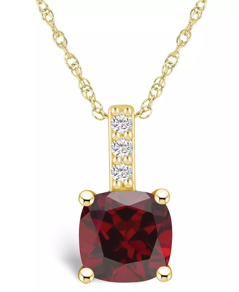 Macy's Garnet (2-3/4 Ct. T.W.) and Diamond Accent Pendant Necklace in 14K Yellow Gold 1