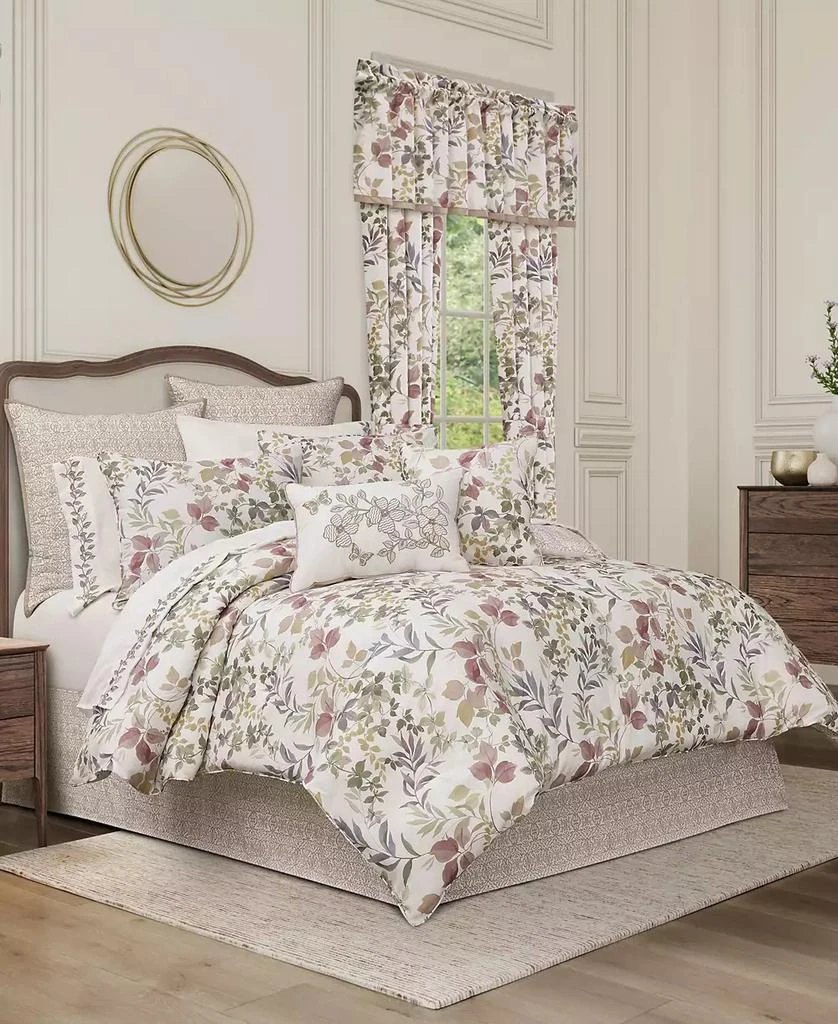 Royal Court Rosewood Botanical Leaf 4-Pc. Comforter Set