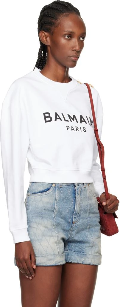 Balmain White Printed 
Balmain Paris
 Sweatshirt 2