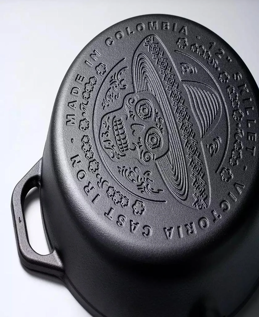 Victoria Cast Iron 12" Skillet with Helper Handle 9