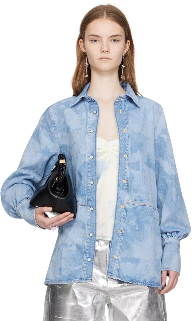 Ganni Blue Bleach Denim Shirt 1