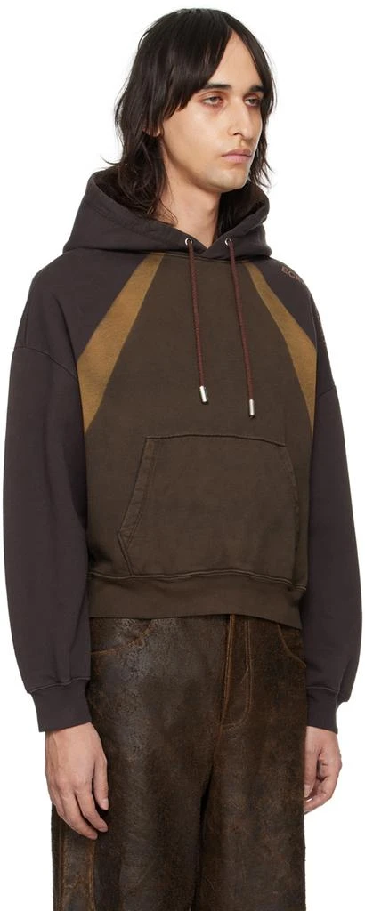 Eckhaus Latta Brown Colorblocked Hoodie 2