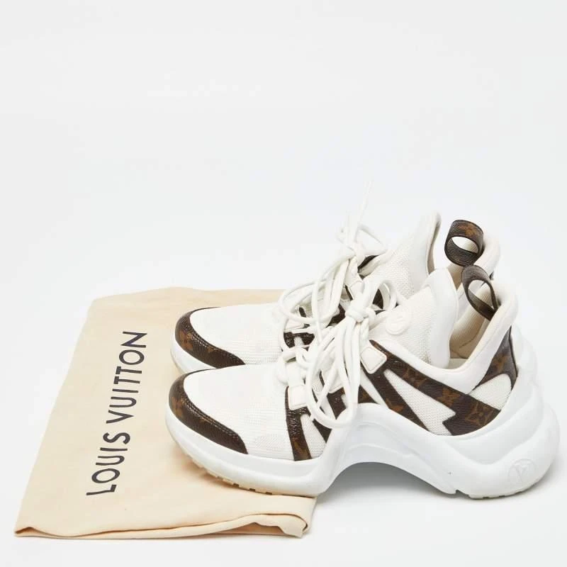 Louis Vuitton Louis Vuitton White Mesh and Monogram Canvas Archlight Sneakers Size 37 9