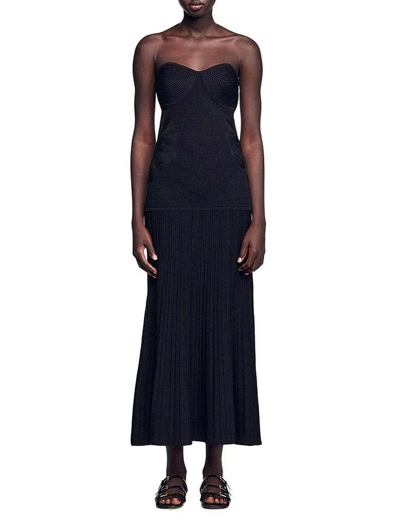 henley knit midi dress Ruched Knit Henley Maxi Dress - Navy