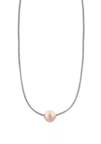 Effy 10 Millimeter Peach Freshwater Pearl Necklace In Sterling Silver 1
