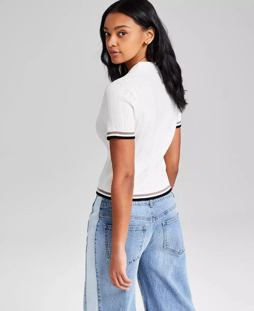 And Now This Women's Polo-Collar Short-Sleeve Sweater, Exclusively at Macy's 4