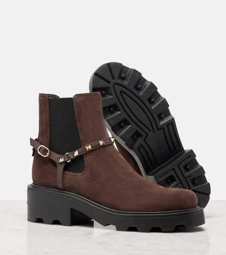 Valentino Beatle Rockstud suede Chelsea boots 5