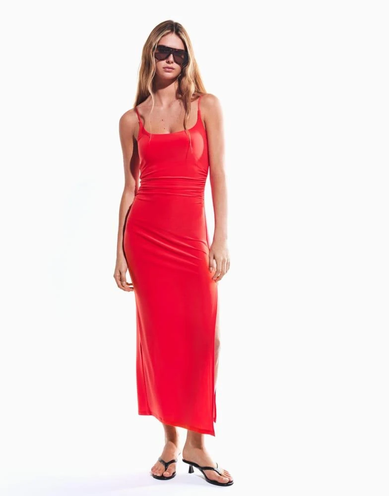 strapless open back dress STRUCTURED OPEN SHOULDER MIDI DRESS – David Koma main image 1