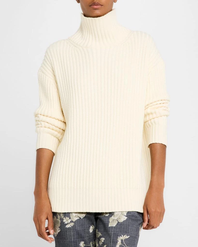 LELA ROSE Rhinestone Turtleneck Sweater 4